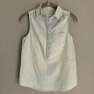 JCrew Factory Light Chambray Sleeveless Top